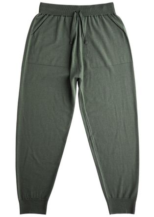John Smedley Henning Wool Sweatpants - Dark Green - XL