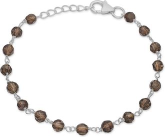 Frk. Lisberg Accessoires, Dames, Grijs, ONE Size, Sterling Zilver Rookkwarts Armband