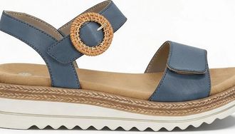 Remonte Womens Remonte D0Q52 Womens Cross Strap Sandals Denim - Blue - Size: 7.5