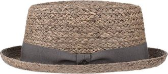 Lierys Burney Raffia Straw Pork Pie Hat Men - Made in Italy - Porkpie Straw Hat Spring/Summer Brown XL (59-60 cm)