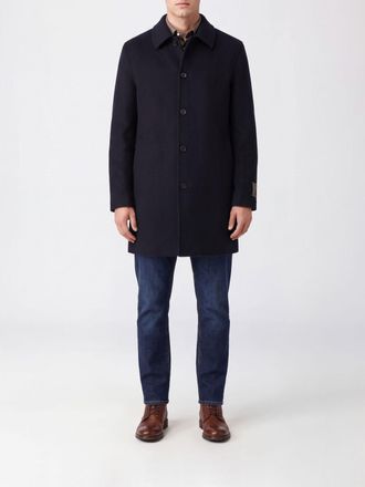 Incotex Single-Breasted Knee-Length Wool Coat with Slit Pockets