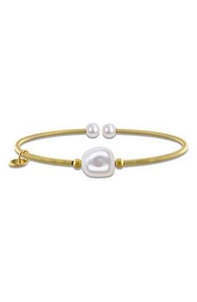 Delmar Cultured Pearl Coiled Bangle Bracelet in Gold at Nordstrom Rack