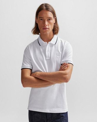 Boss Orange by Hugo Boss BOSS Orange Passertip Heren Poloshirt met Korte Mouwen en Tipped Collar