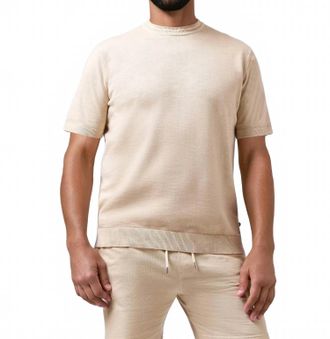 Stone Rose Seamist Washed Knit Tee In Medium Beige