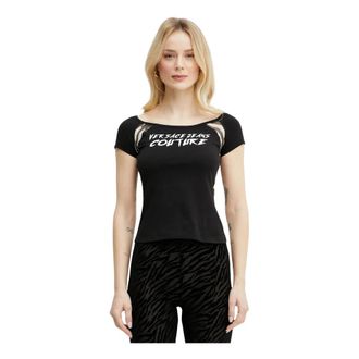 Versace Jeans Couture T-shirt - Dames - Tops - Zwart - Maat: L Katoen