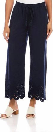 Karen Kane Scolloped Edge Pant In Navy
