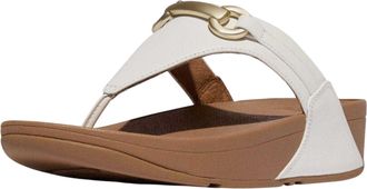 FitFlop Fit Flop Dames Lulu Snaffle Detail Leren Sandalen (Wit)