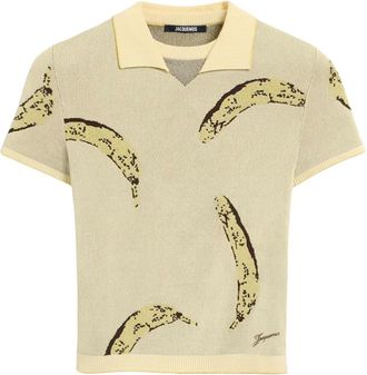 Jacquemus T-shirt in maglia con intarsi - Giallo