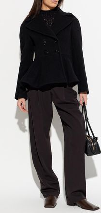 Alaia Short Coat With Peplum, Womens, Black