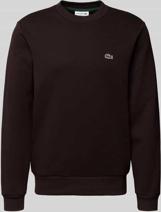 Lacoste Classic Fit Sweatshirt aus Baumwoll-Mix in Dunkelbraun, Größe XXXL