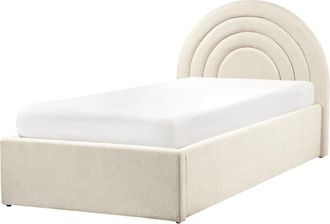 Beliani Kids Ottoman Bed Fabric ANET 90 x 200 cm (EU Single) Beige