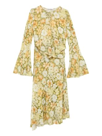Acne Studios floral-print dress - women - Polyester - 38 - Yellow