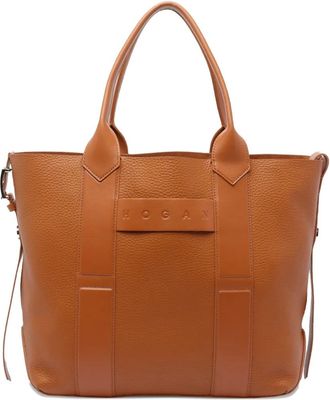 Hogan Borsa tote media in pelle con logo - Marrone