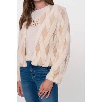 Geisha faux fur jas ecru