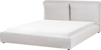 Beliani Bed Fabric BAJONNA 180 x 200 cm (EU Super King) Light Grey