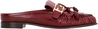 Fendi Baguette Leather Sabot - female - Fendi - Mules - Red - 5 UK - Shoes