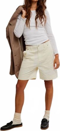 Free People Milo Carpenter Short In Ivory