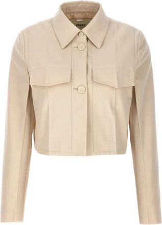 Fendi Mujer, Chaquetas, Beige, Talla: M