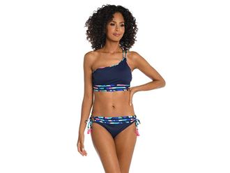 La Blanca Painted Leaves One Shoulder Bralette Womens Swimwear : 12, Elastane/Nylon