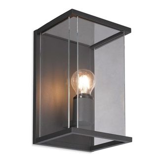Netlighting Carlton 1 Light Outdoor Wall Lantern Graphite Clear Glass IP54 E27
