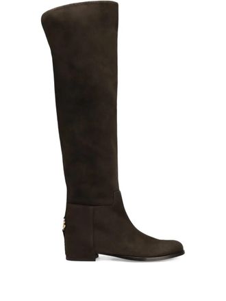 Dolce & Gabbana Suede Boots With Logo