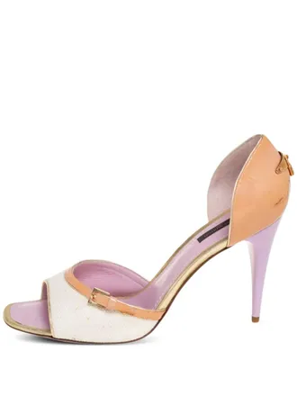 Louis Vuitton 100mm DOrsay pumps - women - Patent Leather/Leather/Canvas/Leather - 41 - White