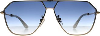 Police Aviator Mens Shiny Pink Gold Blue Gradient SPLL89 Horizon 8 Metal - One Size