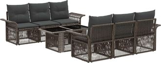 vidaXL Conjunto De Sof&aacute;s De Jard&iacute;n 7 Uds. Gris Y Gris Oscuro Vidaxl