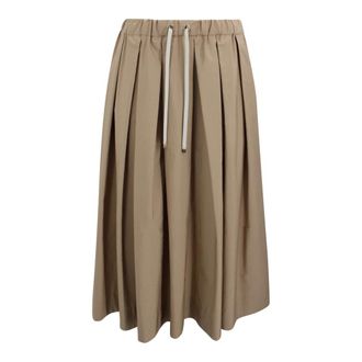 Max Mara Midi Skirts, female, Brown, Size: XS Smmpineta Cotton Skirt