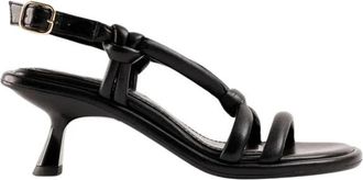 Souliers Martinez Alicante Sandalen met Hoge Hak - Dames - Sandalen met hakken - Zwart - 40 EU - Leer - Schoenen