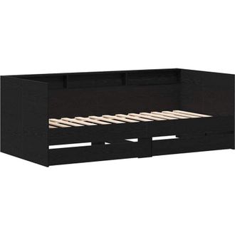 vidaXL Marco De Div&aacute;n Con Cajones Roble Negro 100 X 200 Cm Vidaxl