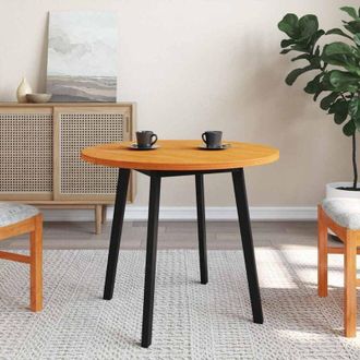 vidaXL vidaXL Piano Tavolo Rotondo Marrone Cera &Oslash;80x2,5cm Legno Massello Pino