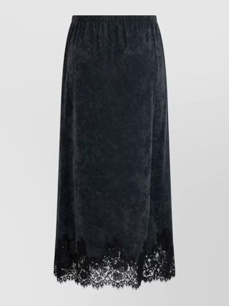 Alberta Ferretti lace-trim maxi a-line skirt