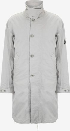 C.P. Company Leichter wasserabweisender Twill-Parka Lens Logo