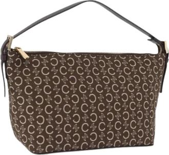 Celine Pre-owned Macadam Canvas Shoulder Bag - Dames - Vintage Mini Tas - Bruin - ONE Size - Leer - Vintage