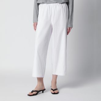 R&oacute;he White cropped cotton trousers