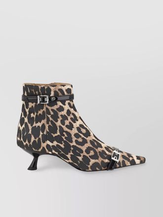 Ganni leopard ankle boots