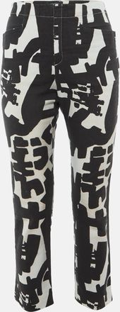 Isabel Marant Monochrome Printed Cotton Regular Fit Jeans M/waist