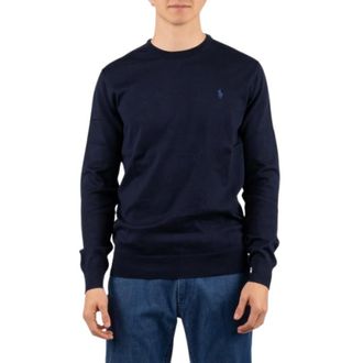 Ralph Lauren Truien & Vesten, Heren, Blauw, M, Katoen, Pima Katoen Ronde Hals Trui