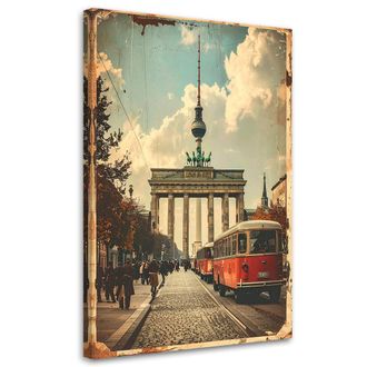Feeby Cuadro Sobre Lienzo, Berl&iacute;n Puerta De Brandeburgo Vintage, 70x100