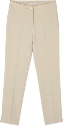Oltre Stovepipe Broeken - Dames - Slim Fit Broeken - Beige - M - Leer - Broeken