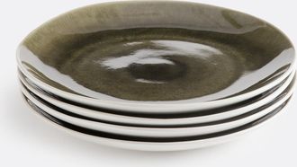 La Redoute Interieurs Set van 4 platte borden met gebarsten effect, Gogain