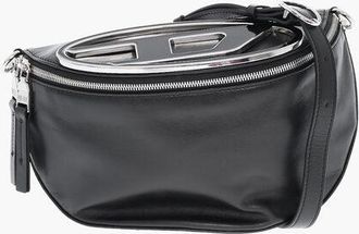 Diesel Leather Shoulder Bag With Oval-D Metal Monogram size One Size