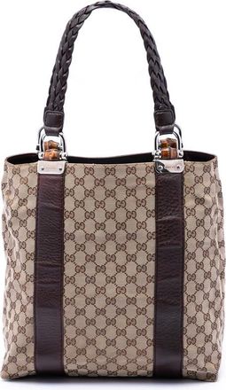 Gucci Pre-owned Gucci Large GG Canvas Bamboo Libeccio Tote Ladies Q4131CZEKHB7LPHD