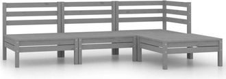 vidaXL Vidaxl - Set Divani da Giardino 4 pz Grigio in Legno Massello di Pino