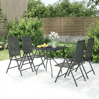 vidaXL Juego De Comedor De Jard&iacute;n 5 Piezas Acero Gris Antracita Vidaxl