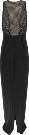 Elisabetta Franchi Crystal-Embroidered Tulle Dress - Black