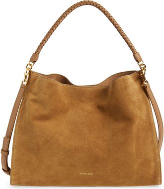 Veronica Beard Beard Vida Suede Shoulder Bag in Acorn at Nordstrom