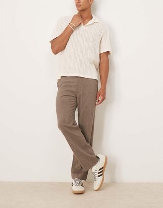 Abercrombie & Fitch Pantaloni sartoriali dritti vestibilit&agrave; comoda grigi-Rosso