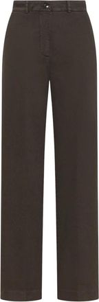 Seventy Pantalone gamba dritta in gabardina - Dames - Straight fit broeken - Blauw - M - Wol - Broeken
